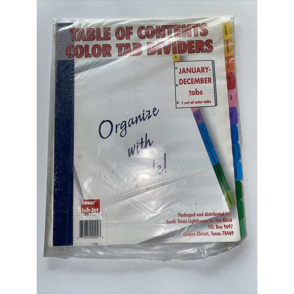 Multicolor Monthly Year Tabs 3 Ring Binder Divider Preprinted Office Supplies